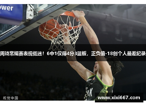 周琦常规赛表现低迷！6中1仅得4分3篮板，正负值-18创个人最差纪录